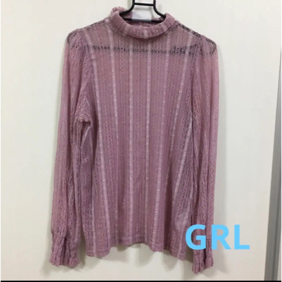 GRL(グレイル)の【GRL】グレイル レース　ブラウス　トップス Ｍ オシャレ 上品 レディースのトップス(シャツ/ブラウス(長袖/七分))の商品写真