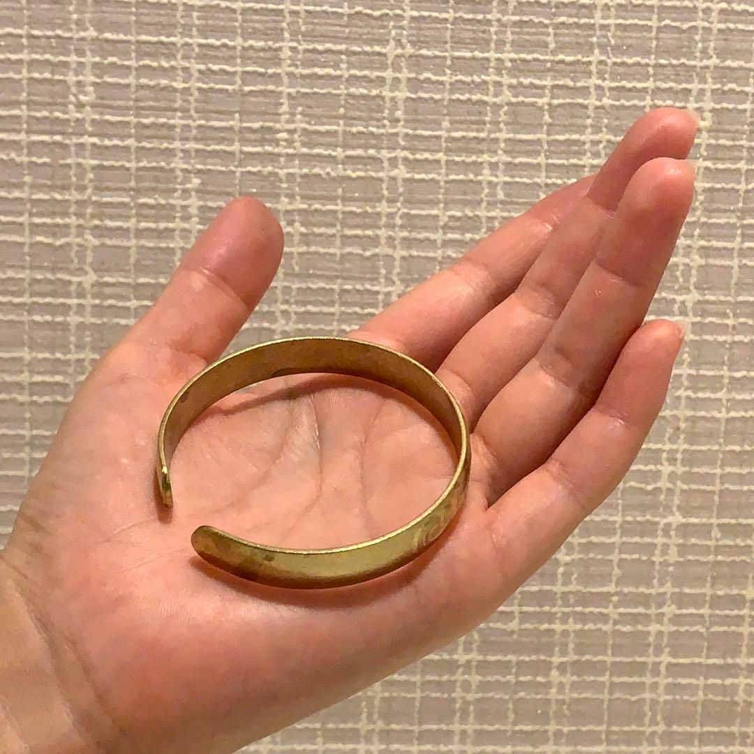 【匿名配送】 真鍮 バングル ブレスレット アクセサリー リング ゴールド