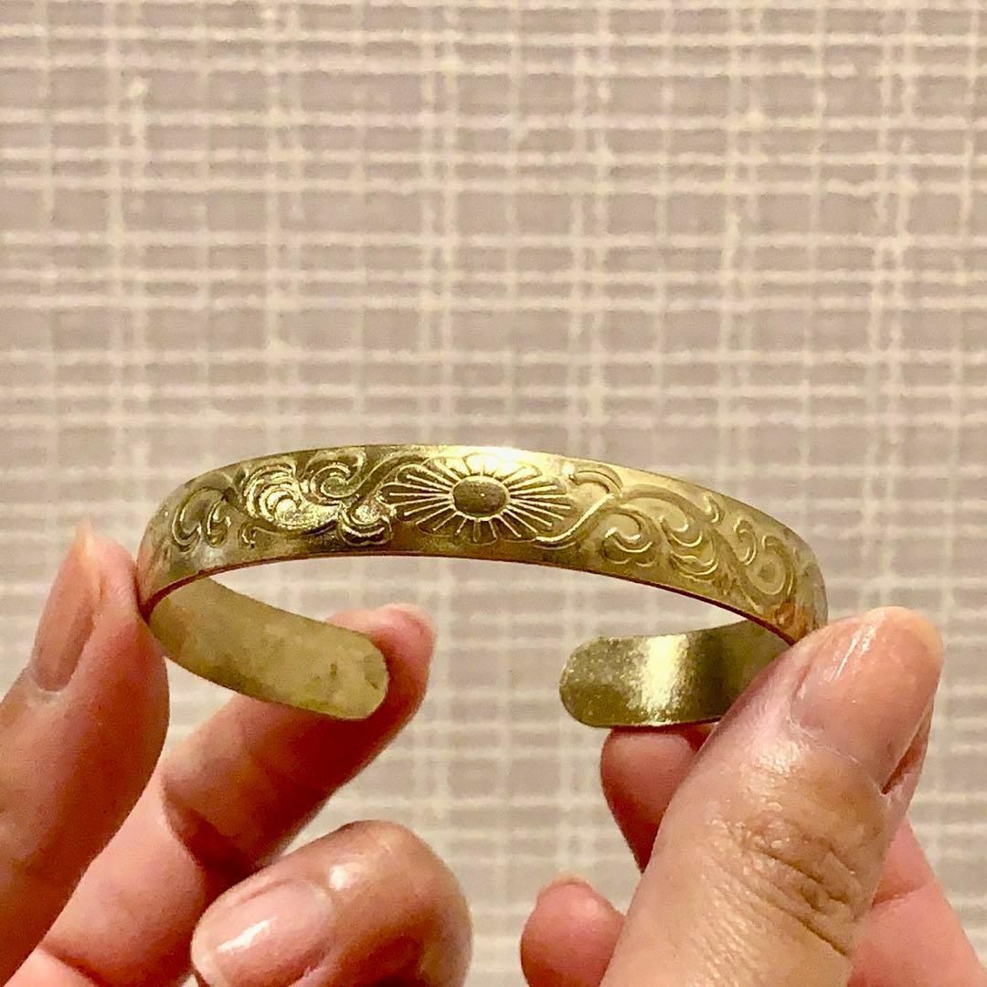 【匿名配送】 真鍮 バングル ブレスレット アクセサリー リング ゴールド