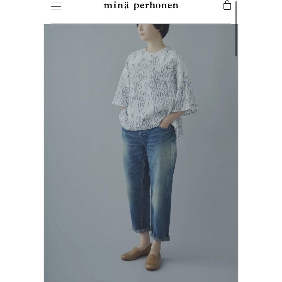 mina perhonen(ミナペルホネン)のミナペルホネン　ロールアップデニム　34 レディースのパンツ(デニム/ジーンズ)の商品写真