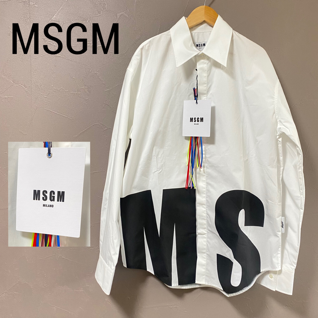 ⚠️専用出品⚠️MSGM シャツ BIG LOGO コットンポプリンシャツ