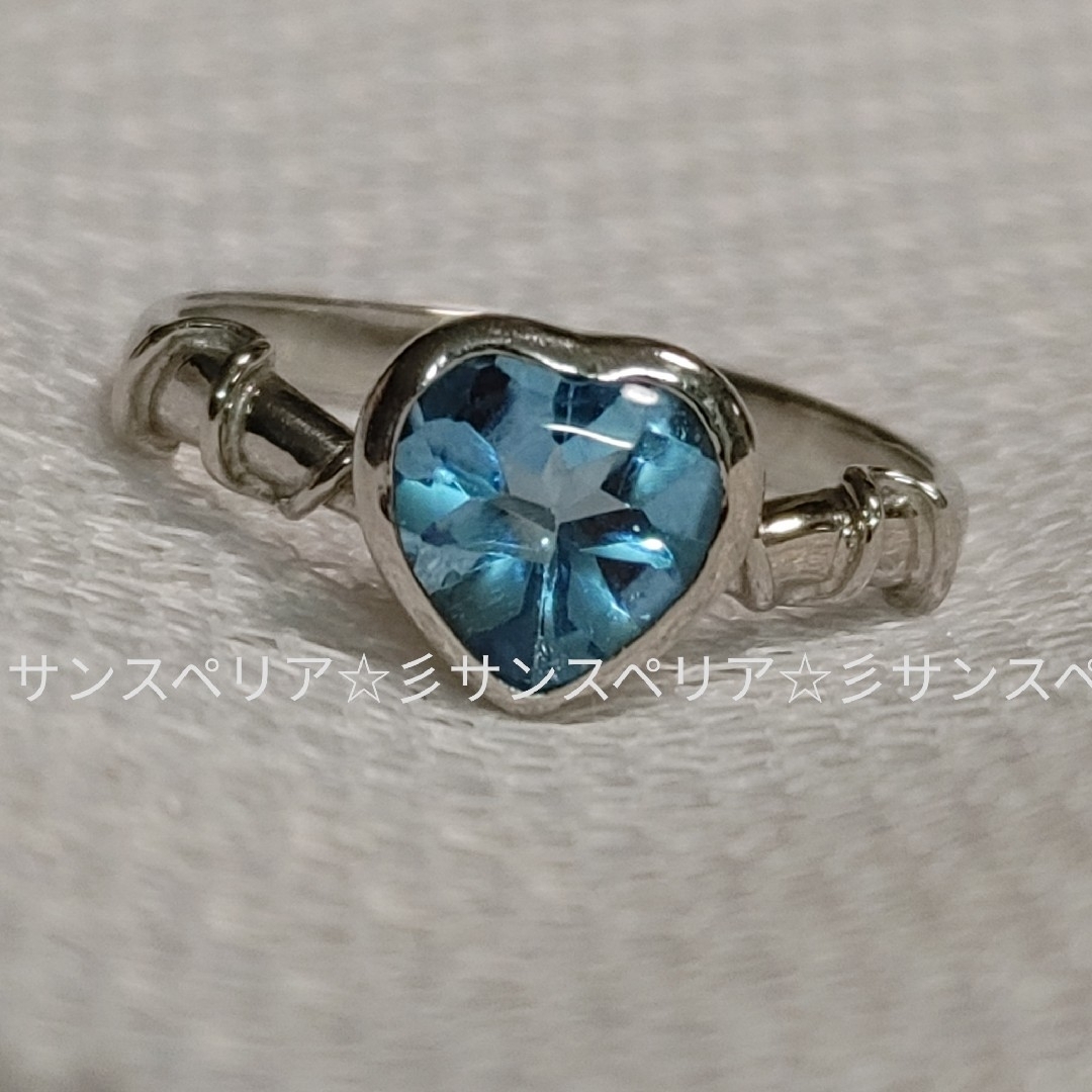 Pt900 ハートカットのブルートパーズリング 販売する