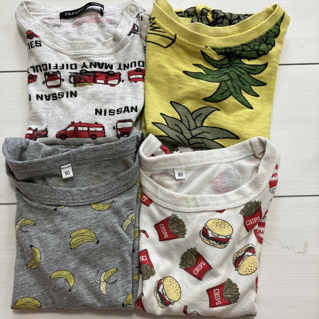 90サイズ　男女　半袖　4枚セット キッズ/ベビー/マタニティのキッズ服男の子用(90cm~)(Tシャツ/カットソー)の商品写真