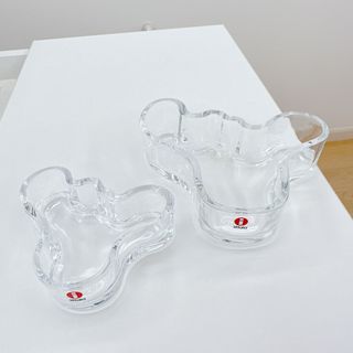 イッタラ(iittala)の美品 イッタラ iittala アアルト ボウル bowl クリア 2個 (置物)