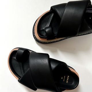 sacai - 新品/38 sacai サカイ クロスストラップ プラットホーム