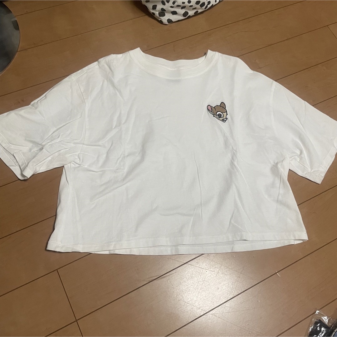 Disney(ディズニー)の𓊆 GU Disneyコラボ バンビ ショートT Sサイズ 𓊇  レディースのトップス(Tシャツ(半袖/袖なし))の商品写真