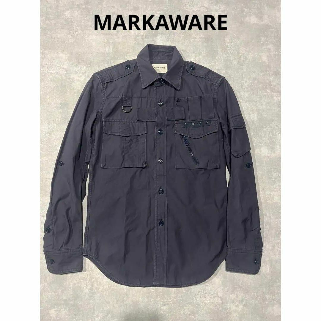 MARKAWEAR(マーカウェア)のmarkaware ミリタリーシャツ　ネイビー　ギア メンズのトップス(シャツ)の商品写真