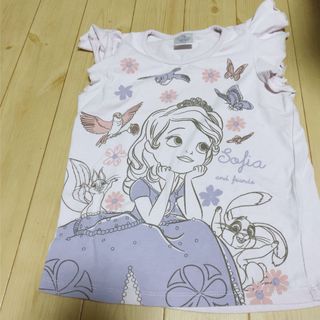 ディズニー(Disney)のDisney ちいさなプリンセス ソフィア 肩フリル クローバー 涼しい 夏(Tシャツ/カットソー)