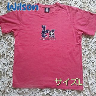 ウィルソン(wilson)の⭐️Wilson⭐️レディースＴシャツ/サイズL 濃き目ピンク 半袖 テニス(Tシャツ(半袖/袖なし))