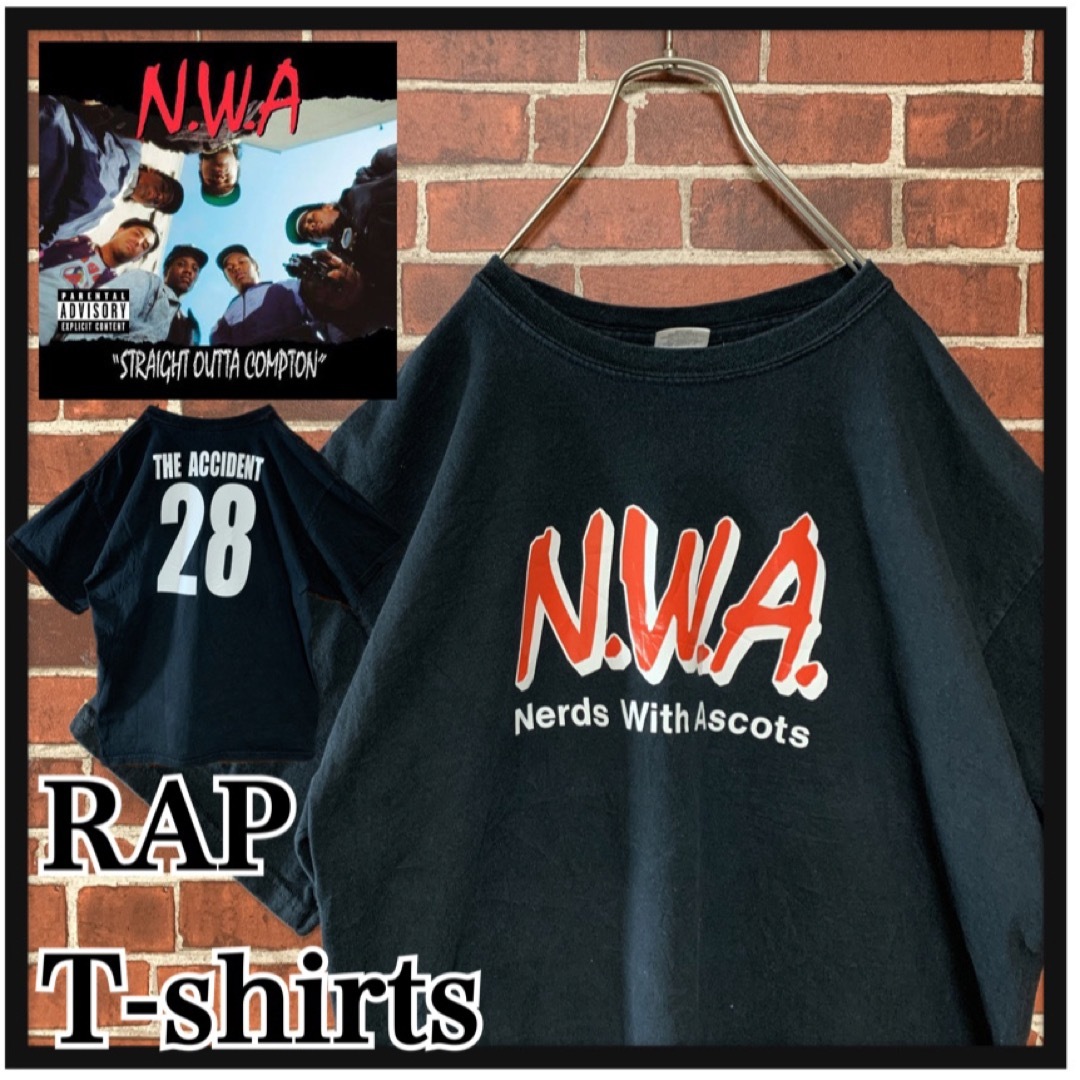 MUSIC TEE(ミュージックティー)の【激レア】N.W.A 両面プリント　RAPTEES HIPHOP ラップTシャツ メンズのトップス(Tシャツ/カットソー(半袖/袖なし))の商品写真