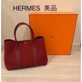 【HERMES】エルメス ガーデンパーティTPM カントリー ルージュアッシュ ワインレッド C レディース ハンドバッグ