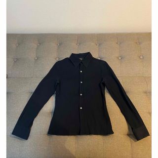 アーペーセー(A.P.C)の長袖シャツ　:  ネイビー色(シャツ/ブラウス(長袖/七分))