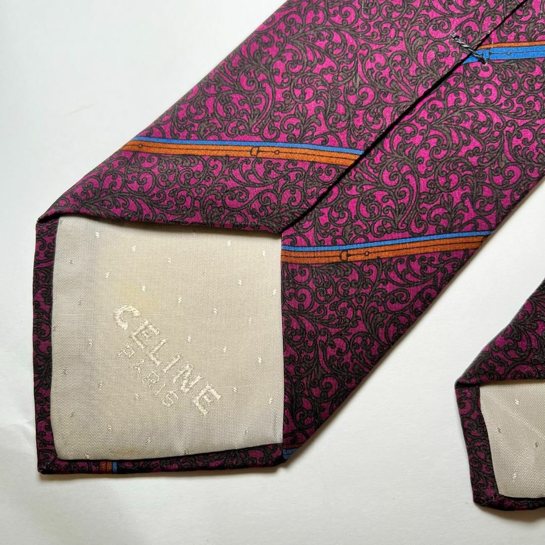 Hermes(エルメス)のセリーヌ CELINE シルク パープル マカダム 総柄 高貴 ハイブランド 紫 メンズのファッション小物(ネクタイ)の商品写真