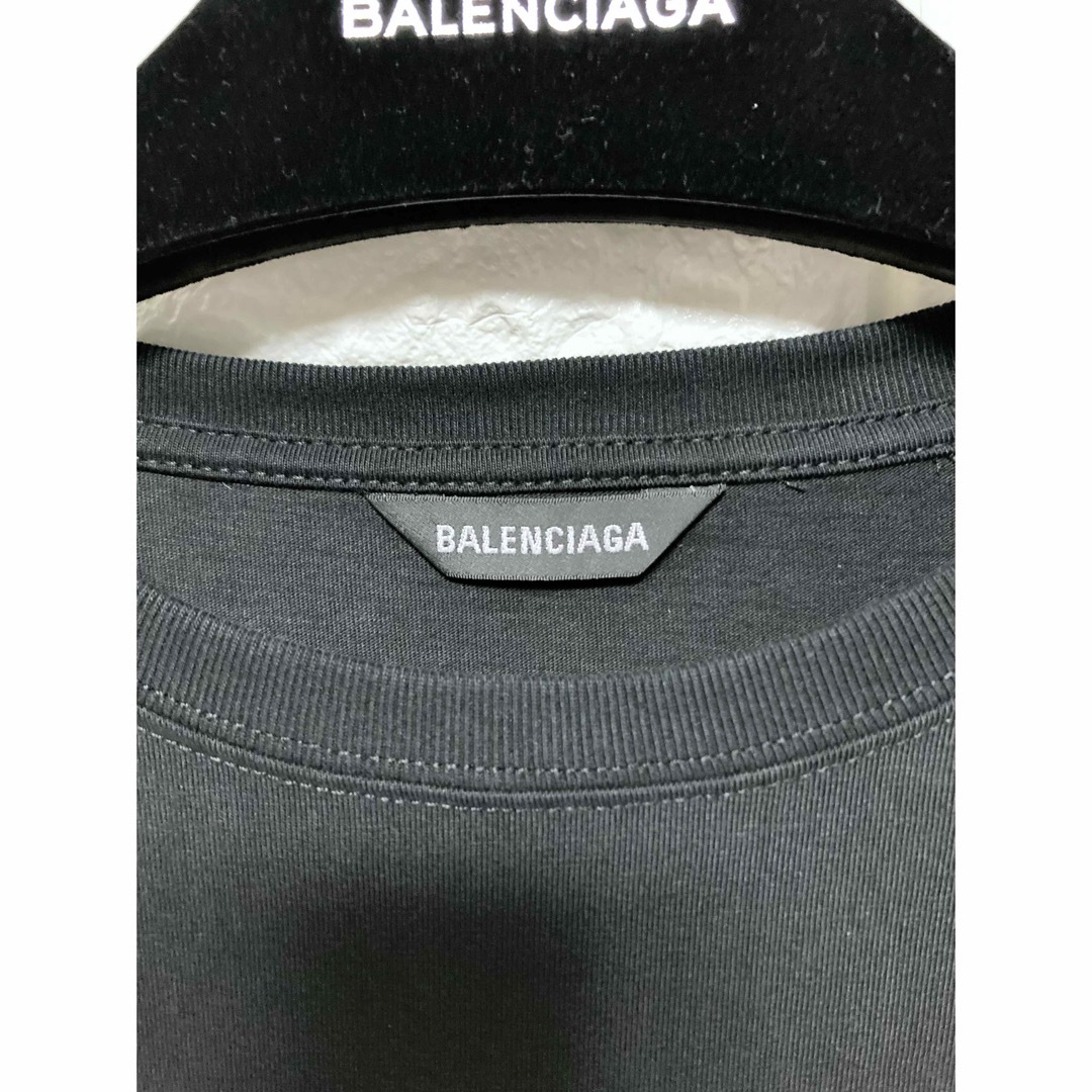 BALENCIAGA オーバーサイズ ブラック Tシャツ ワンポイントFF刺繍