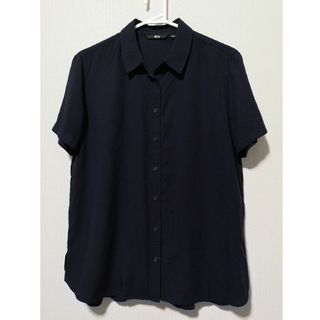 ユニクロ(UNIQLO)のcoco様専用ページUNIQLOユニクロ　半袖シャツ　黒に近いネイビー　Lサイズ(シャツ/ブラウス(半袖/袖なし))