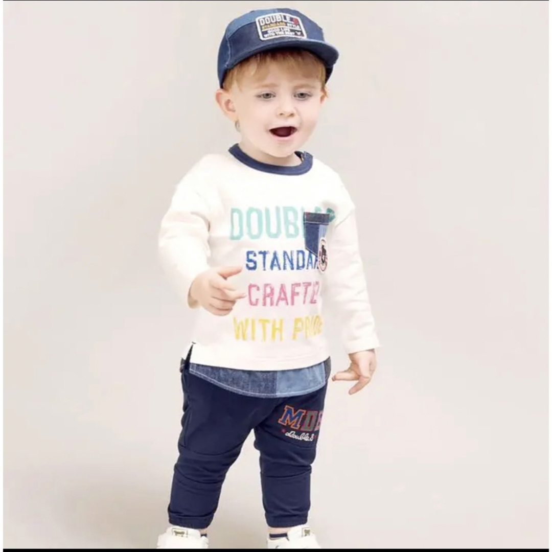DOUBLE.B - ☆ダブルB☆長袖Tシャツ☆110☆重ね着風☆デニムアクセント