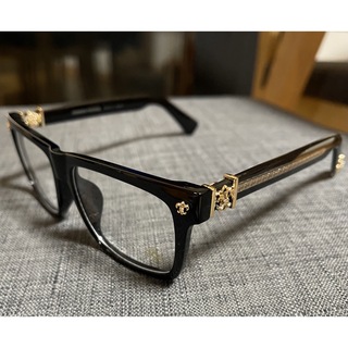⚠️新品★高級仕様の眼鏡フレーム❣️メガネフレーム①ブラック×メタル金(サングラス/メガネ)