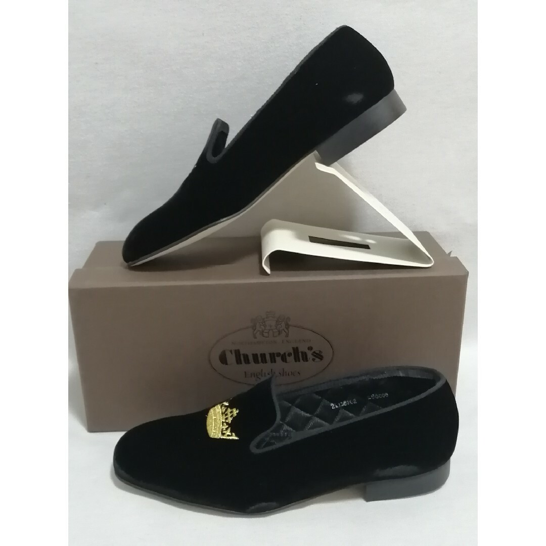 ☆売切・値下不可☆【Church´s チャーチ】オペラシューズ ベルベット 黒-