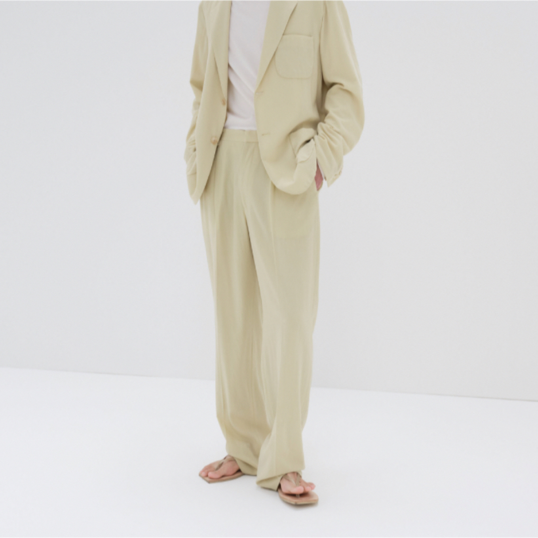 AURALEE HARD TWIST WOOL VIYELLA SLACKS