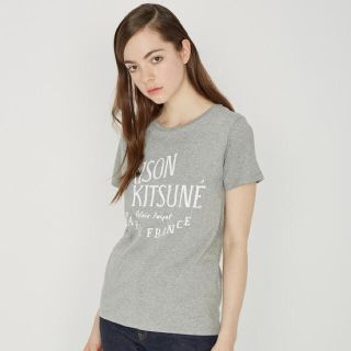 メゾンキツネ(MAISON KITSUNE')のメゾンキツネ ロゴＴシャツ グレー(Tシャツ(半袖/袖なし))