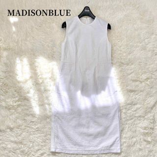 マディソンブルー ロゴ刺繍 ロングワンピース コットン ノースリーブ