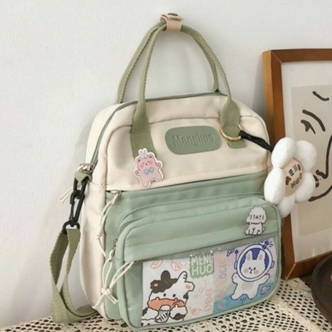 韓国風リュック バックパック♡痛バッグ 見せバッグ♡透明バッグ 可愛い グリーン レディースのバッグ(リュック/バックパック)の商品写真