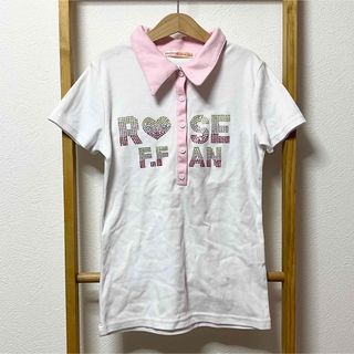 ローズファンファン(ROSE FANFAN)の◼︎ROSE FANFAN 襟付き半袖カットソー Mサイズ 中古 トップス 夏物(カットソー(半袖/袖なし))