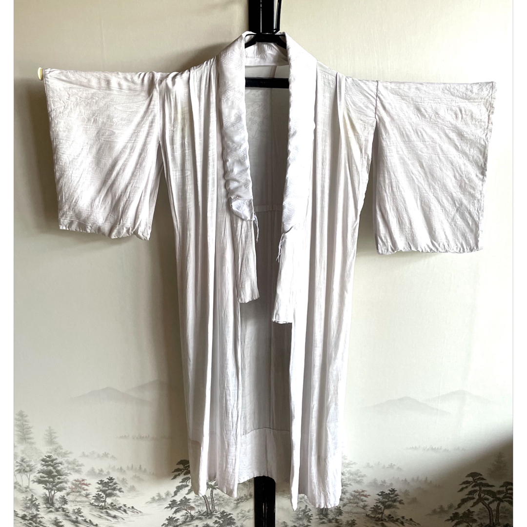 ◆着物 長襦袢 花柄 和装 振袖 単衣 羽織 和装 雲 ピンク ホワイト 白 レディースの水着/浴衣(着物)の商品写真