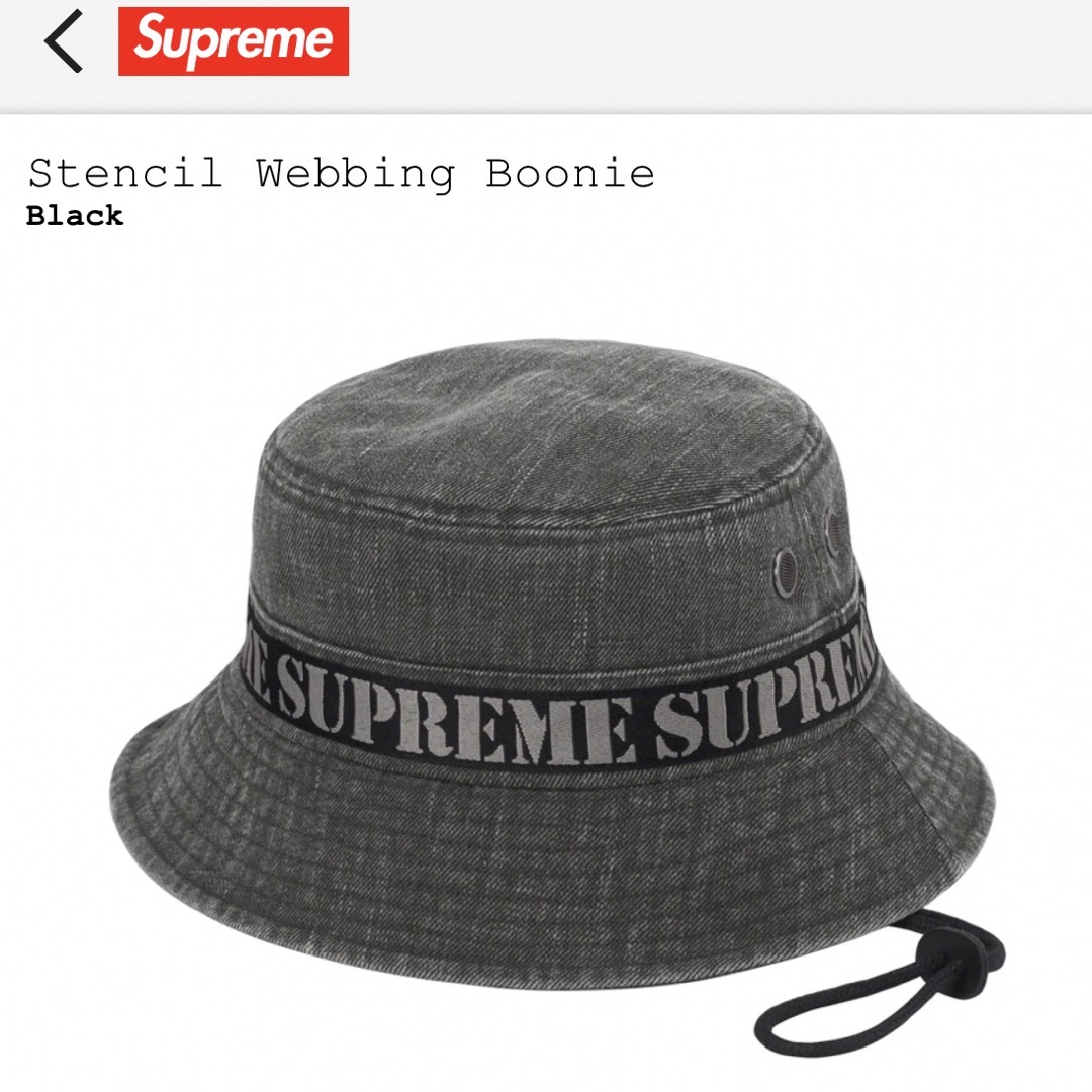 新品supreme23ss stencil webbing Boonie正規品