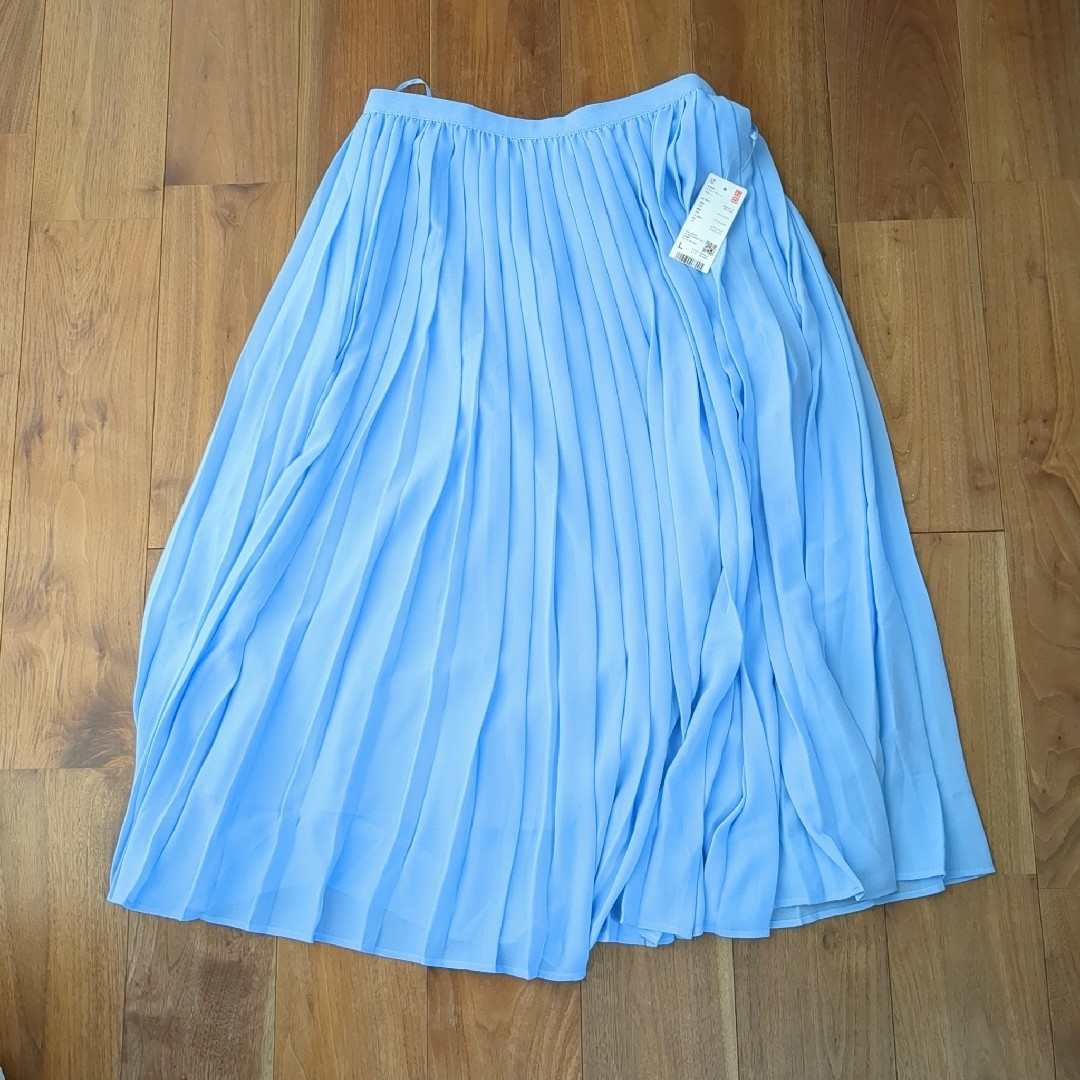 UNIQLO(ユニクロ)のUNIQLO シフォンプリーツスカート ブルー Ｌ レディースのスカート(ロングスカート)の商品写真