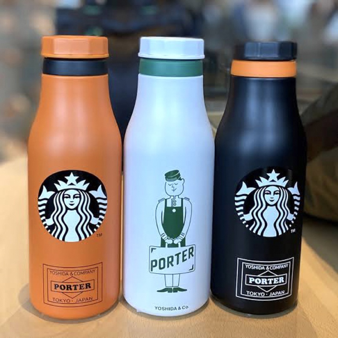 付与 スタバ×ポーター ステンレスロゴボトル ホワイト 473ml チケット
