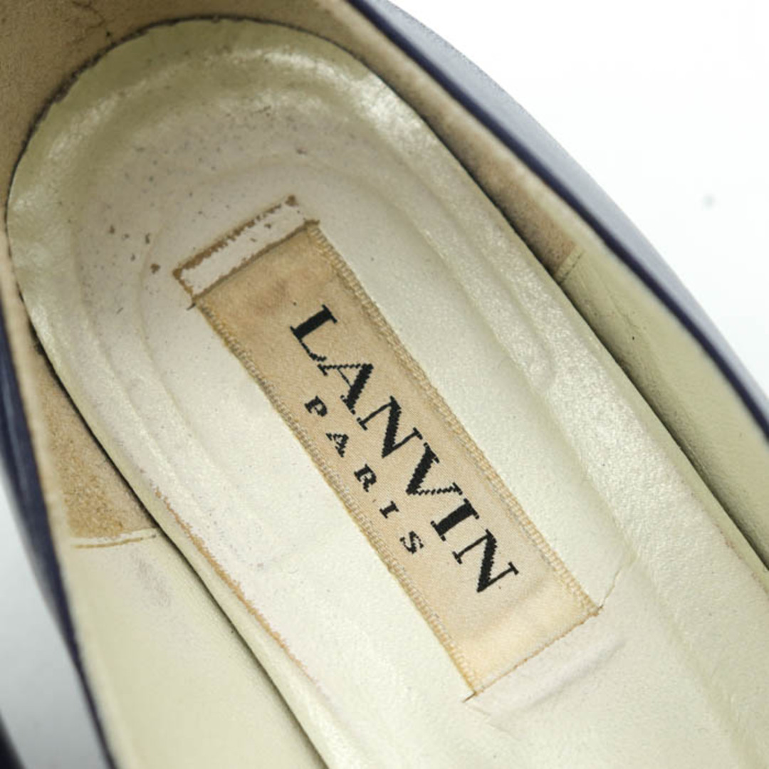 LANVIN(ランバン)のランバン パンプス モチーフ スクエアトゥ ローヒール 日本製 ブランド シューズ 靴 レディース 5.5サイズ ブルー LANVIN レディースの靴/シューズ(ハイヒール/パンプス)の商品写真