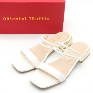オリエンタルトラフィック ダブルストラップサンダル スクエアトゥ ローヒール シューズ 靴 レディース Sサイズ ホワイト Oriental Traffic(サンダル)