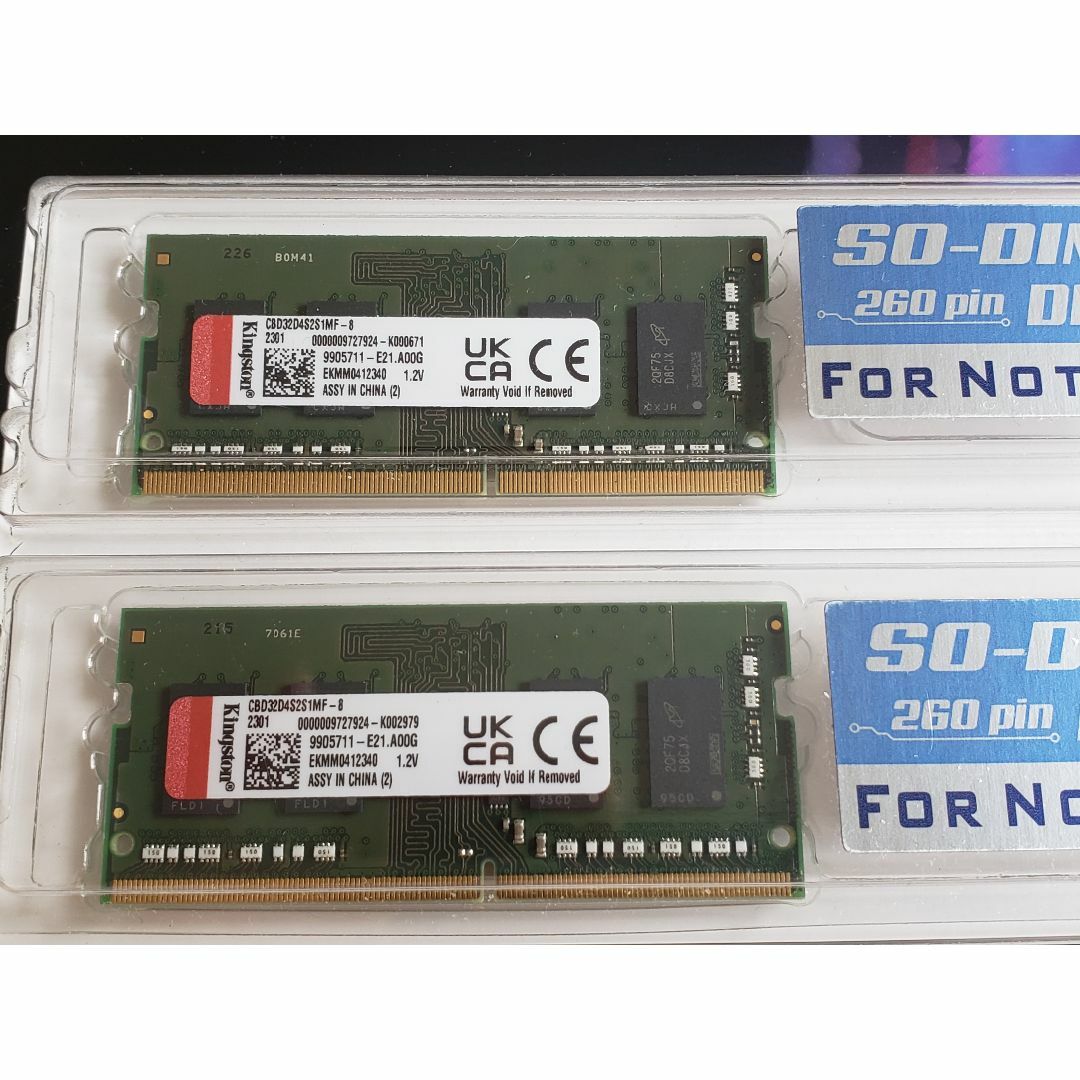 ノートパソコン・ミニPC用　DDR４メモリ１６GB（８GB×２）