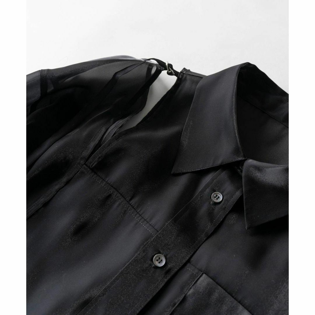 MAISON SPECIAL シアーシャンブレーオーガンジーオーバーシャツ 黒