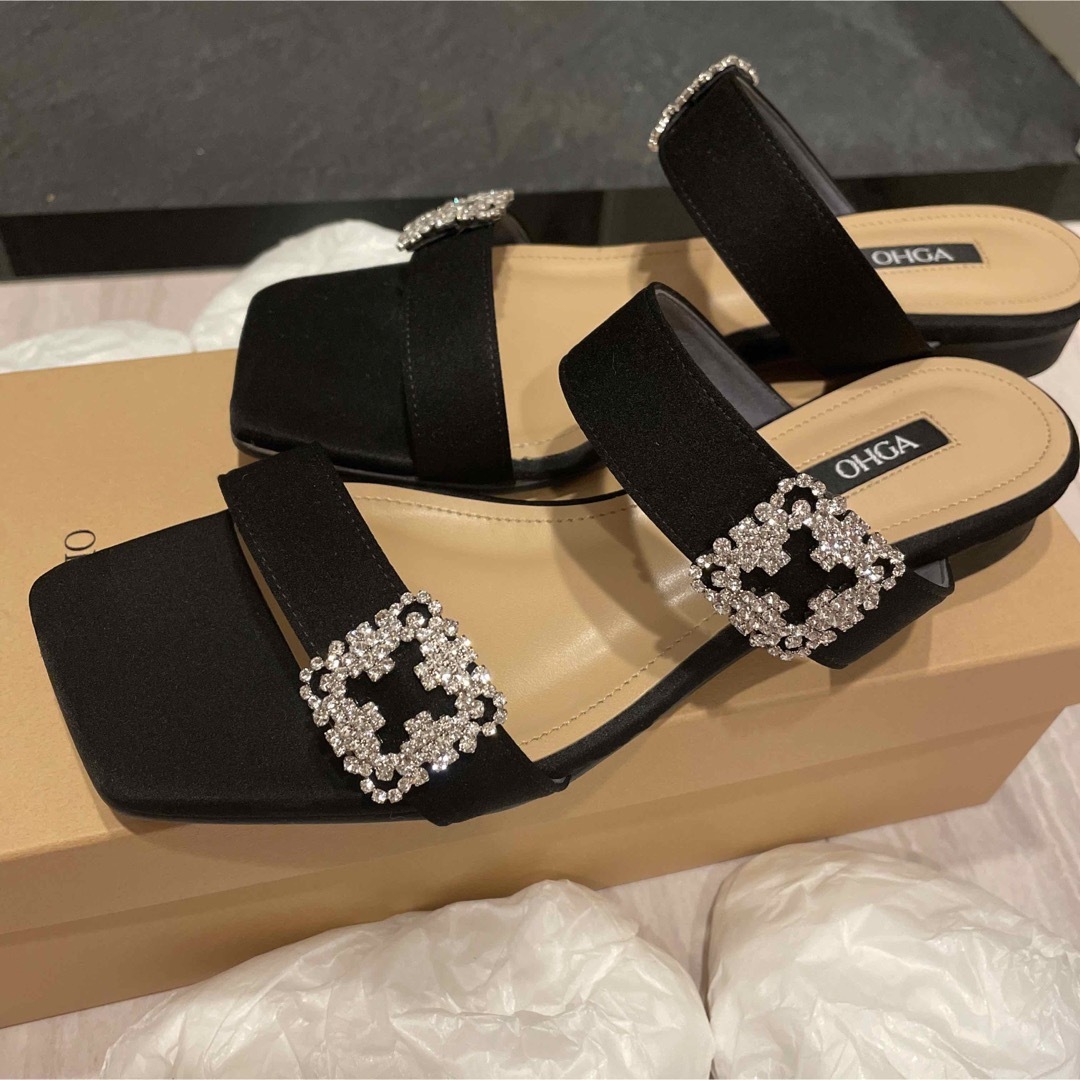 OHGA 完売 BIJOU SANDAL ブラック - サンダル