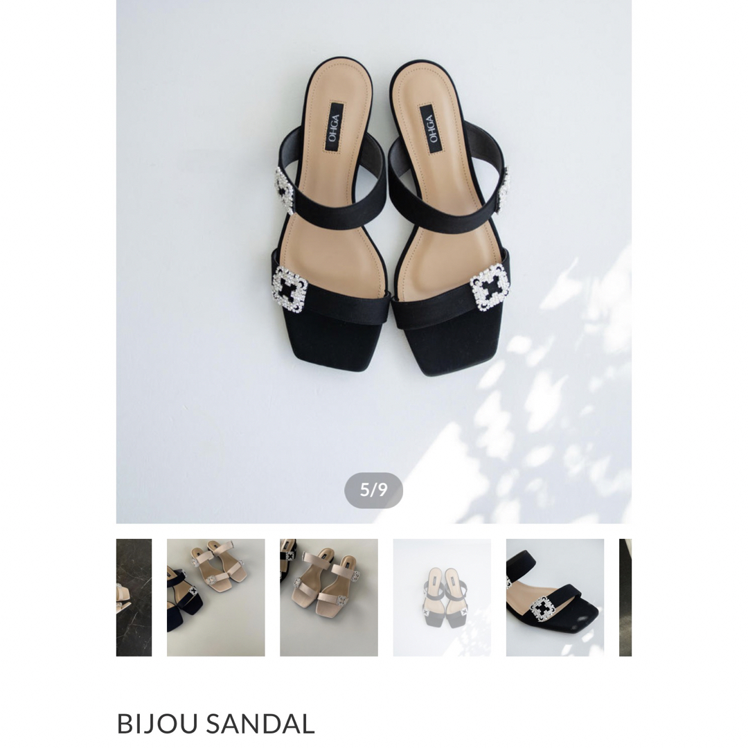 OHGA オオガ　BIJOU SANDAL ビジューサンダル　M