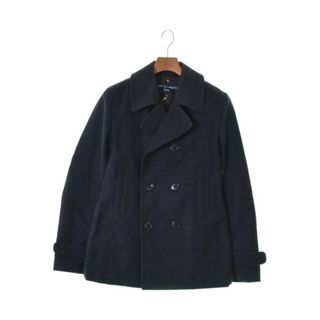 COMME des GARCONS HOMME コムデギャルソンオム 03AW HL-C003 裏地チェック コットンツイル Pコート ピーコート ダークネイビー寄りの黒 M