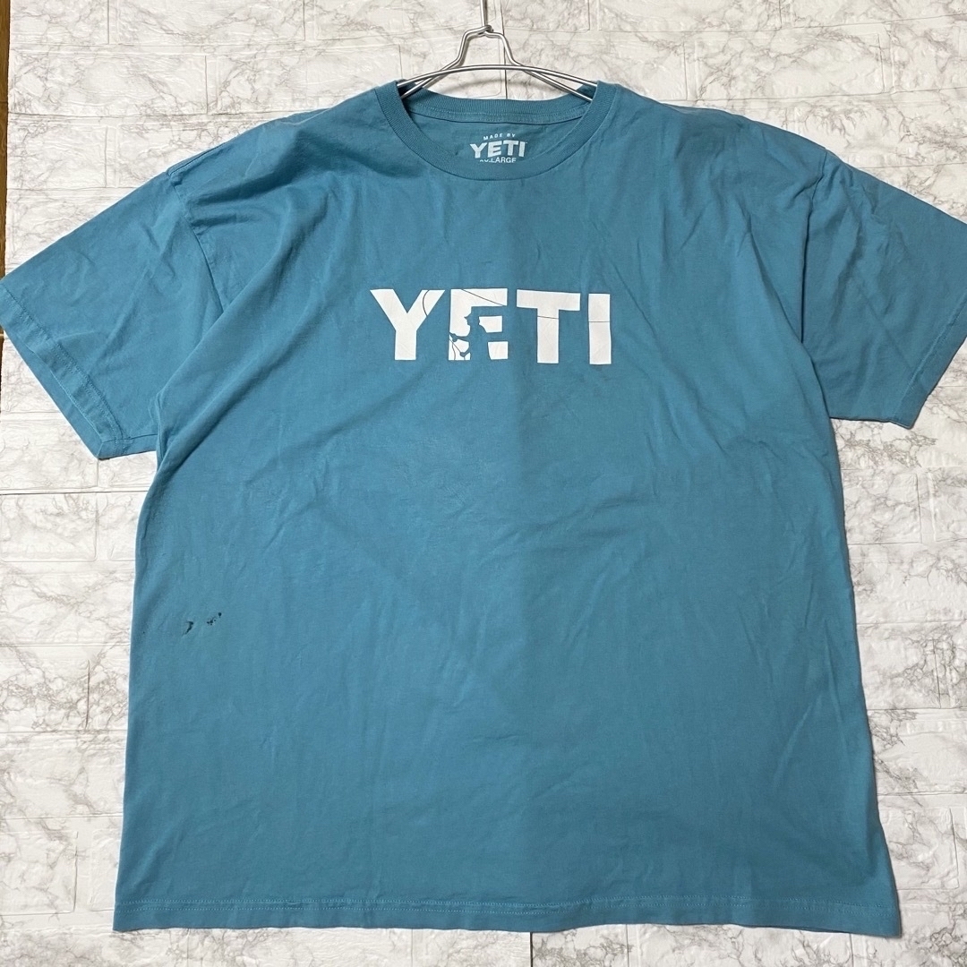 YETI(イエティ)の35. 3XL 水色 ブルー 古着 イエティ YETI Tシャツ 半袖 メンズ  メンズのトップス(Tシャツ/カットソー(半袖/袖なし))の商品写真