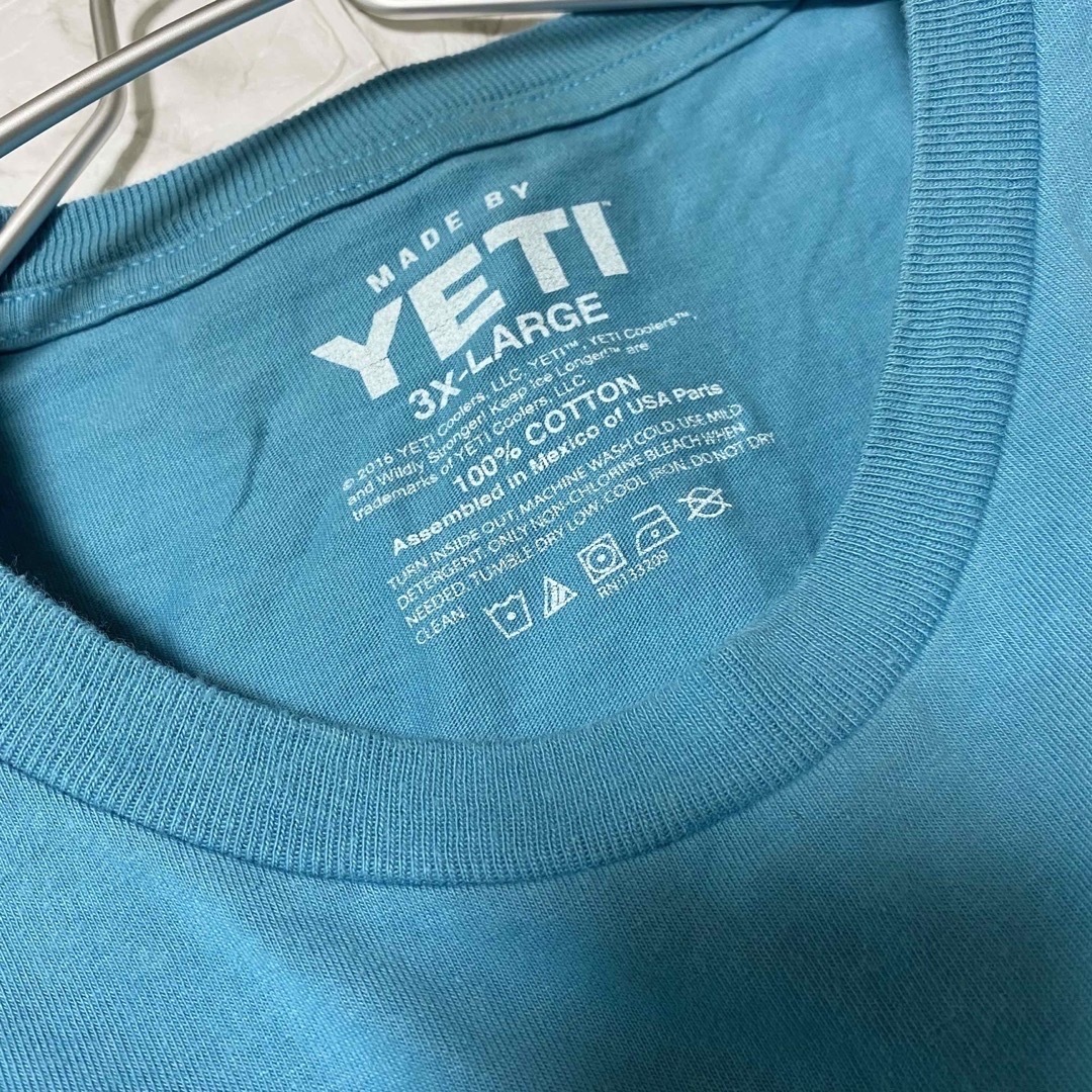 YETI(イエティ)の35. 3XL 水色 ブルー 古着 イエティ YETI Tシャツ 半袖 メンズ  メンズのトップス(Tシャツ/カットソー(半袖/袖なし))の商品写真