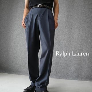 ラルフローレン(Ralph Lauren)の【ラルフローレン】2タック ワイド チェック柄 レトロスラックス ダブル W34(スラックス)