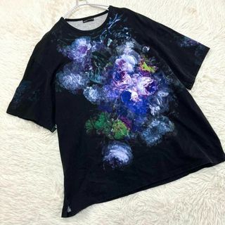 ラッドミュージシャン フラワープリント 半袖 Tシャツ カットソー 46 黒