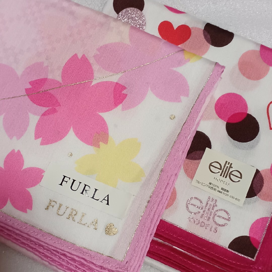 Furla(フルラ)の値下げ📌フルラ&elite☆大判ハンカチ２枚セット🌸 レディースのファッション小物(ハンカチ)の商品写真