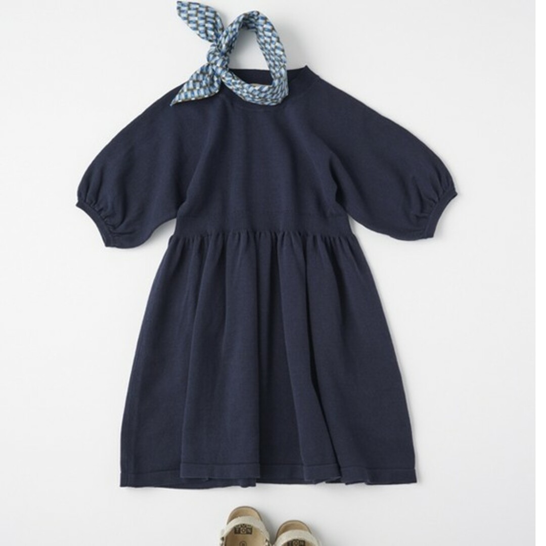 12Y/CARAMEL キャラメル　KNITTED DRESS（NAVY ）