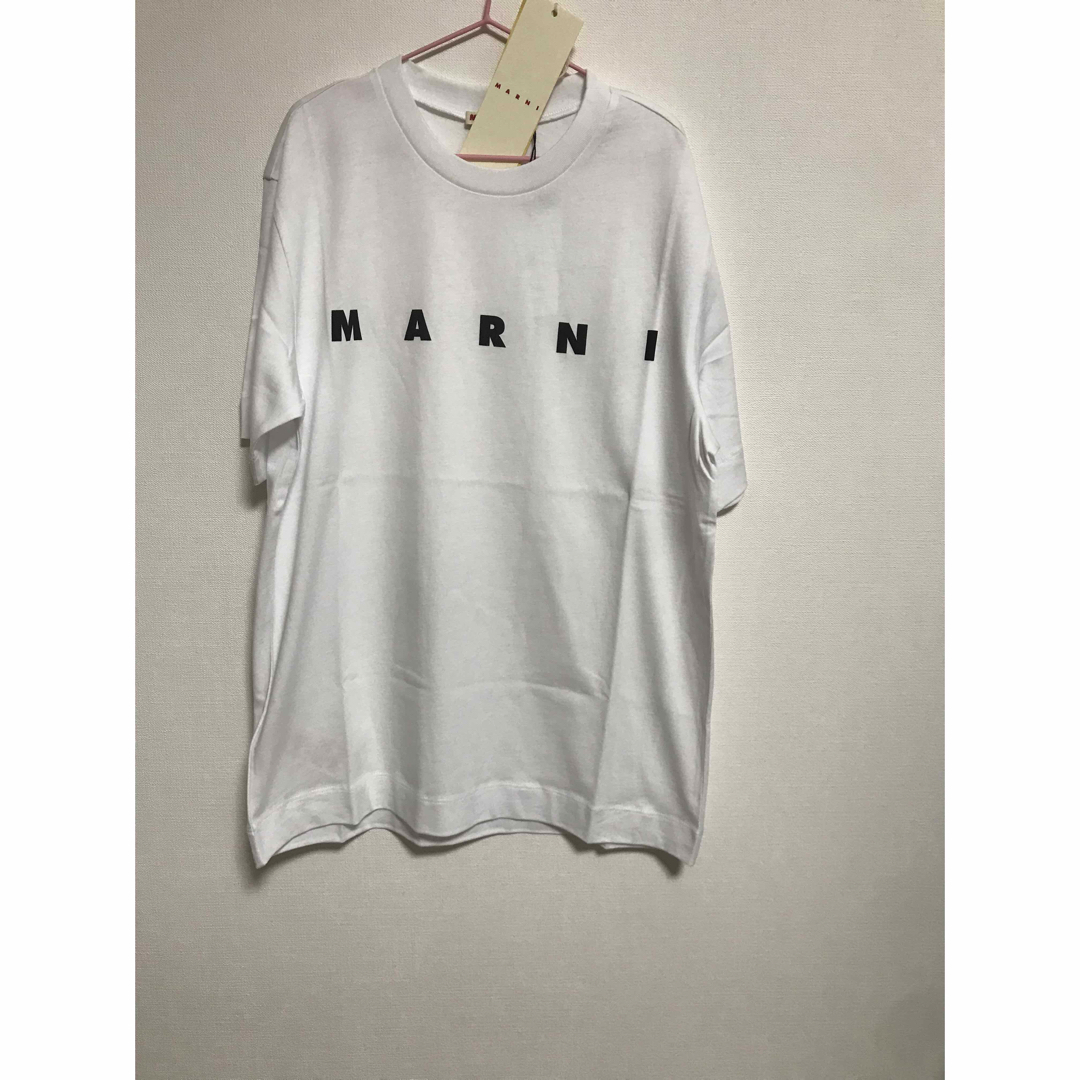 トップスMARNI シンプルロゴTシャツ　ホワイト　12Y  M相当