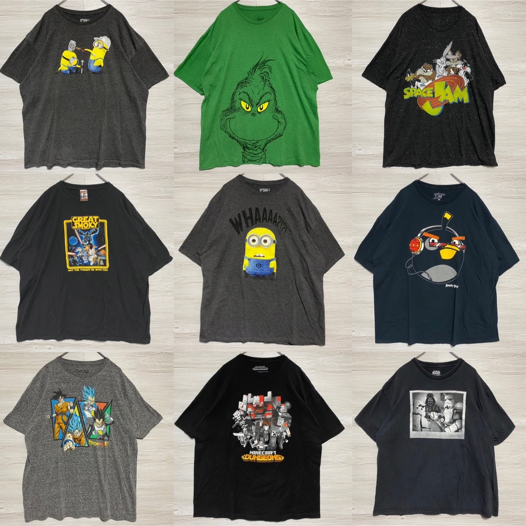 【まとめ売り】キャラクター　Tシャツ　2XLサイズ　海外輸入　ゆったり　一点物