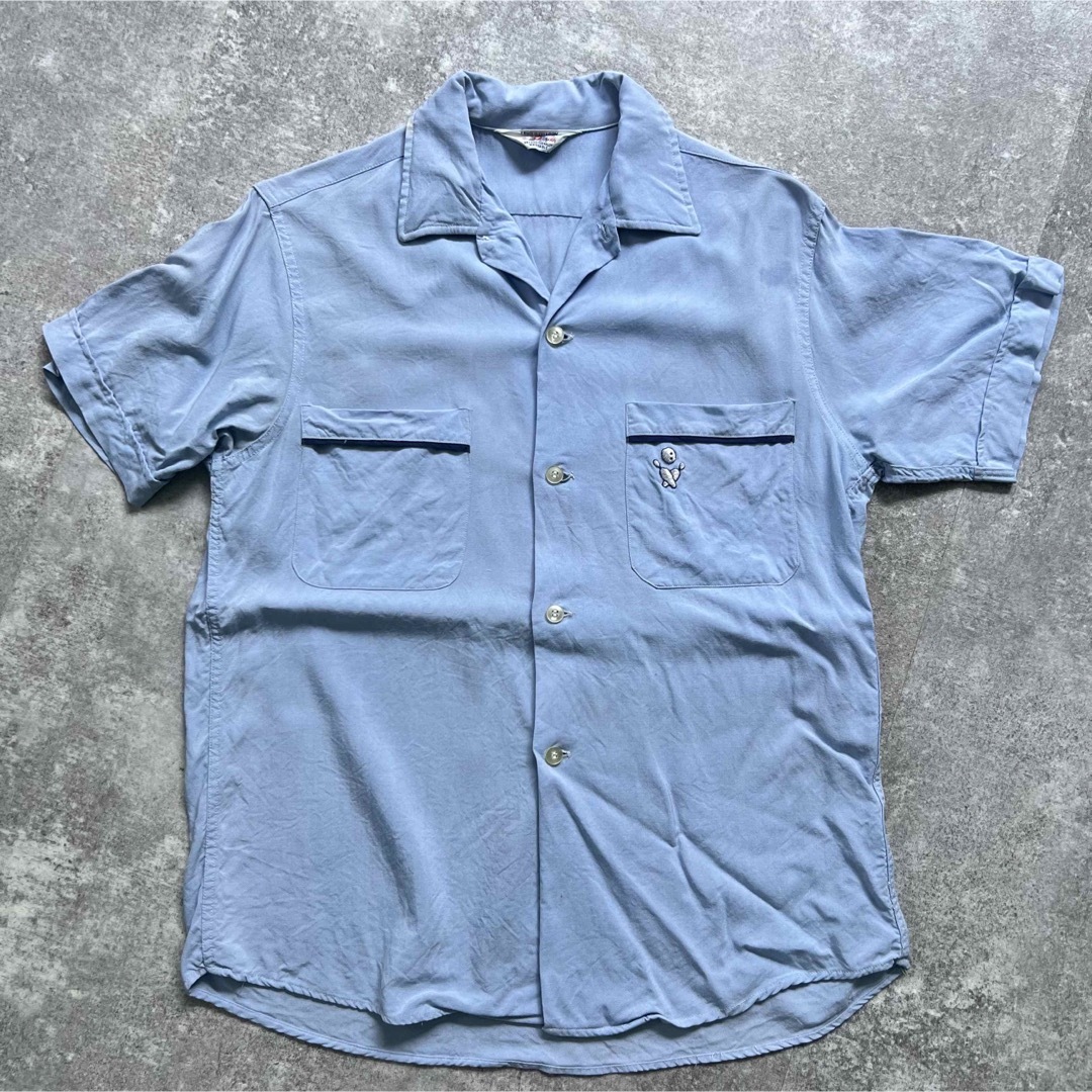 60s Fruit of the loom レーヨン ボーリングシャツ-