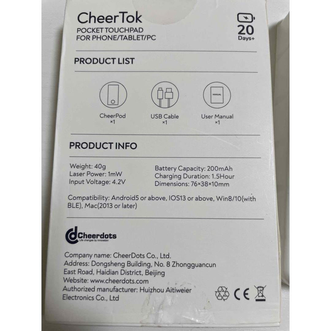 CheerTok Cheer Tok エアマウス リモコン PC周辺機器