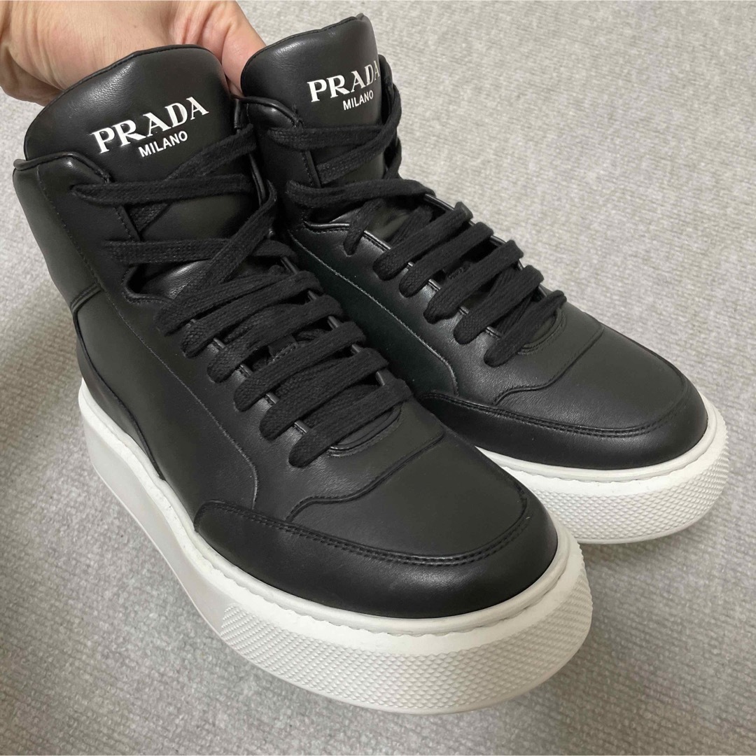 最大74％オフ！ 21SS 定価14万 PRADA プラダ レザー ハイカット