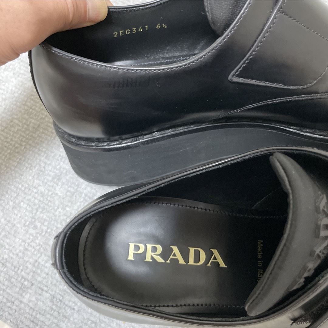 22SS 定価16万 PRADA 26cm相当　プラダ レザー ダービーシューズ